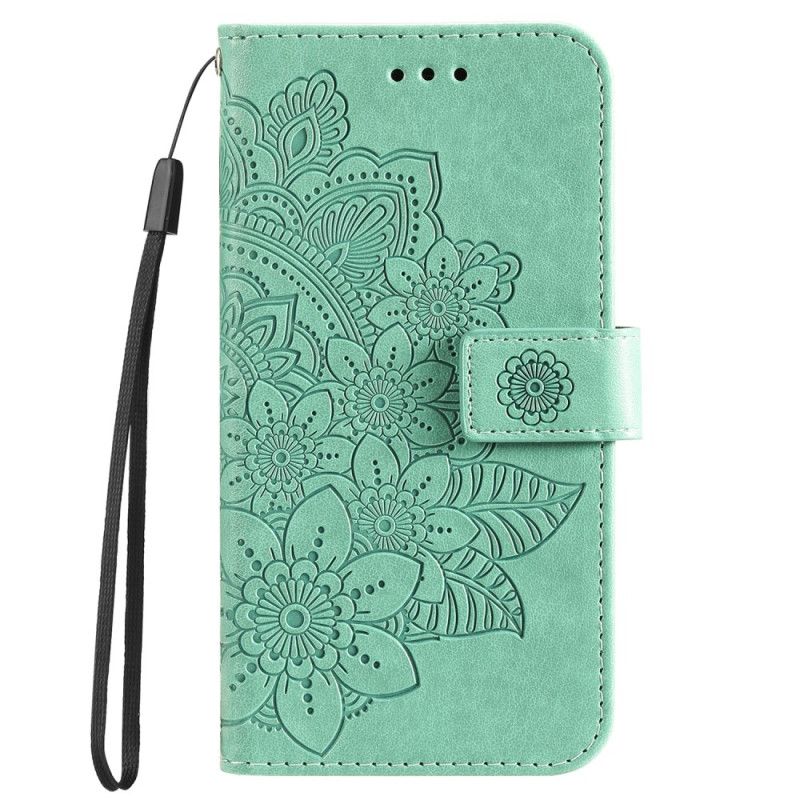 Skórzany Futerał Oppo A98 5g Etui Na Telefon Nadruk Mandali Z Paskiem