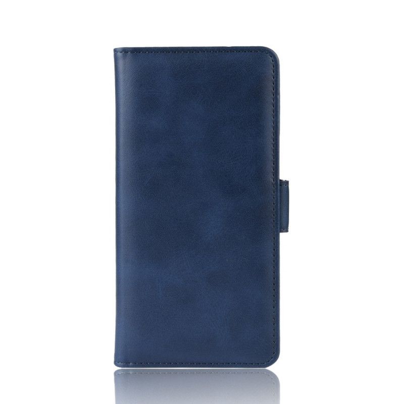 Etui Folio Oppo A9 2020 Czerwony Czarny Efekt Skóry Premium