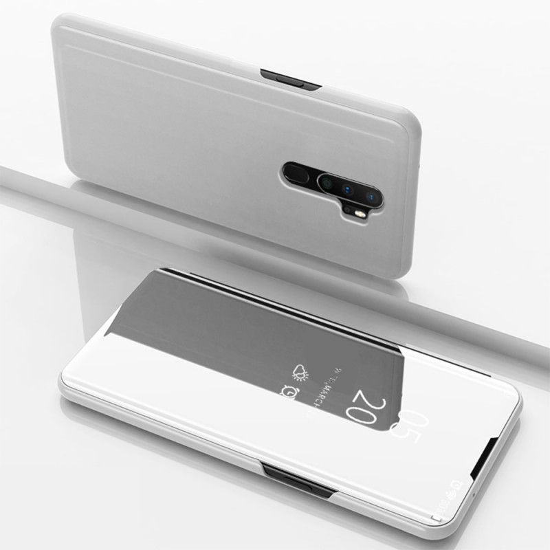 Zobacz Pokrywę Oppo A9 2020 Granatowy Czarny Lustro I Imitacja Skóry