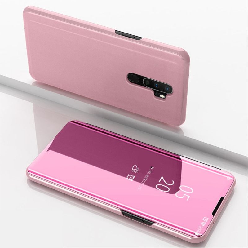 Zobacz Pokrywę Oppo A9 2020 Granatowy Czarny Lustro I Imitacja Skóry
