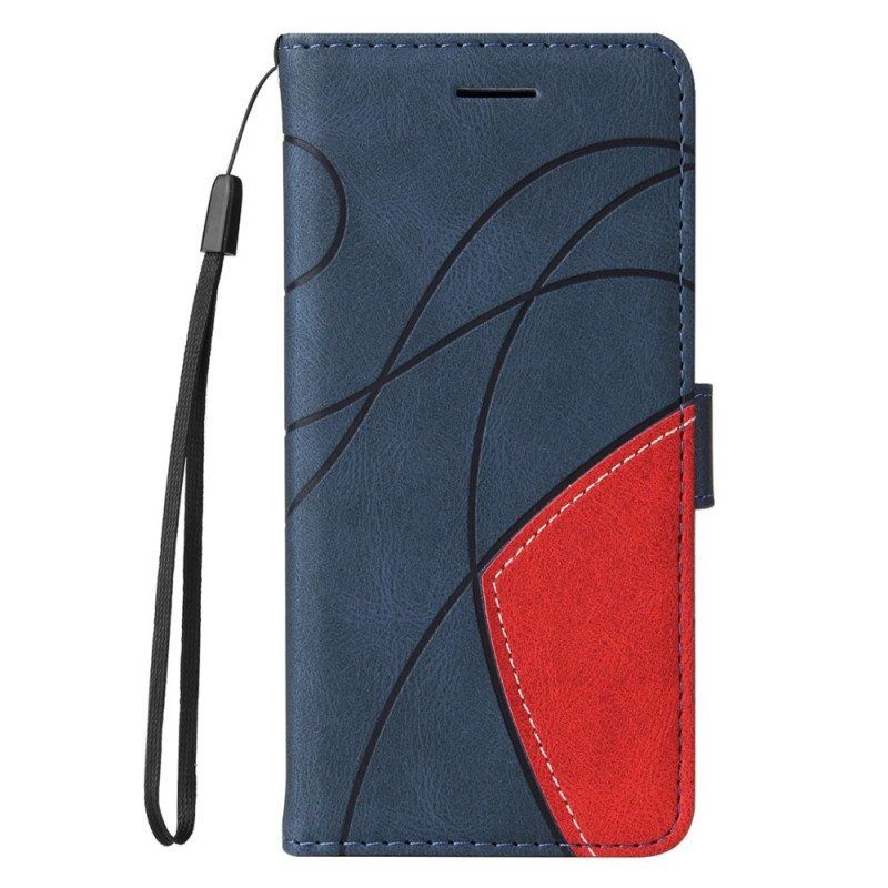 Etui Folio do Vivo Y16 z Łańcuch Dwukolorowy Pasek