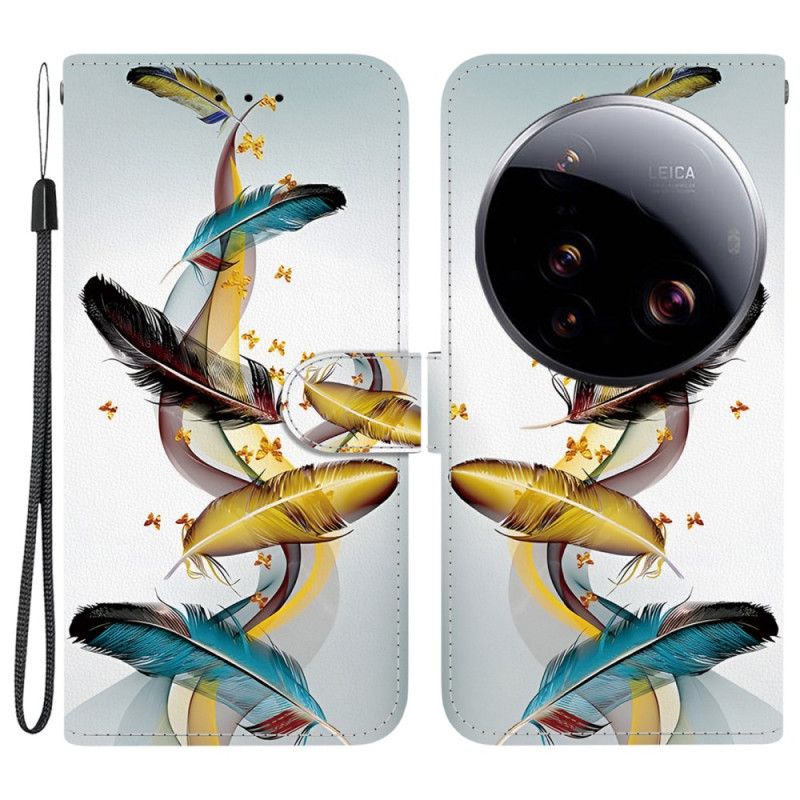 Etui Folio Do Xiaomi 15 Ultra Kolorowe Pióra