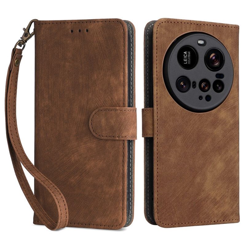 Etui Folio Xiaomi 15 Ultra Efekt Zamszu Z Blokadą Rfid Etui Ochronne