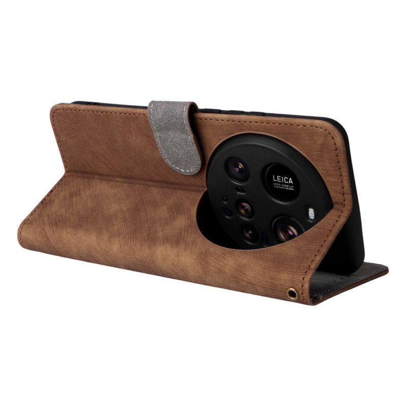 Etui Folio Xiaomi 15 Ultra Efekt Zamszu Z Blokadą Rfid Etui Ochronne