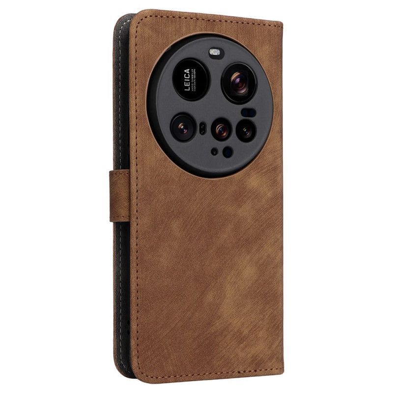 Etui Folio Xiaomi 15 Ultra Efekt Zamszu Z Blokadą Rfid Etui Ochronne