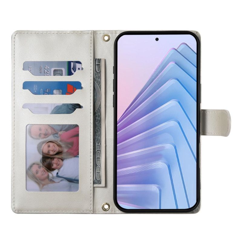 Etui Folio Xiaomi 15 Ultra Pikowany Z Paskiem I Paskiem Na Ramię
