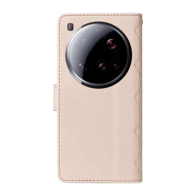 Etui Folio Xiaomi 15 Ultra Wyściełana Z Paskiem I Paskiem Na Ramię