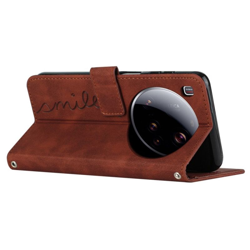 Etui Folio Xiaomi 15 Ultra Wzór Uśmiechu Etui Ochronne