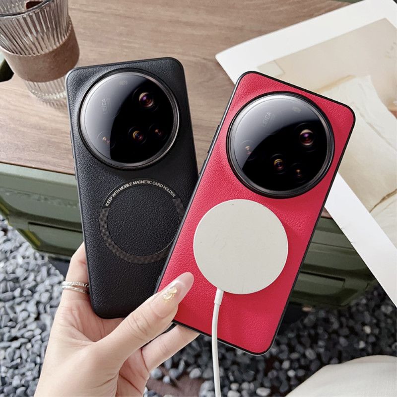 Etui Xiaomi 15 Ultra Kompatybilny Z Magsafe Leather Effect Etui Ochronne