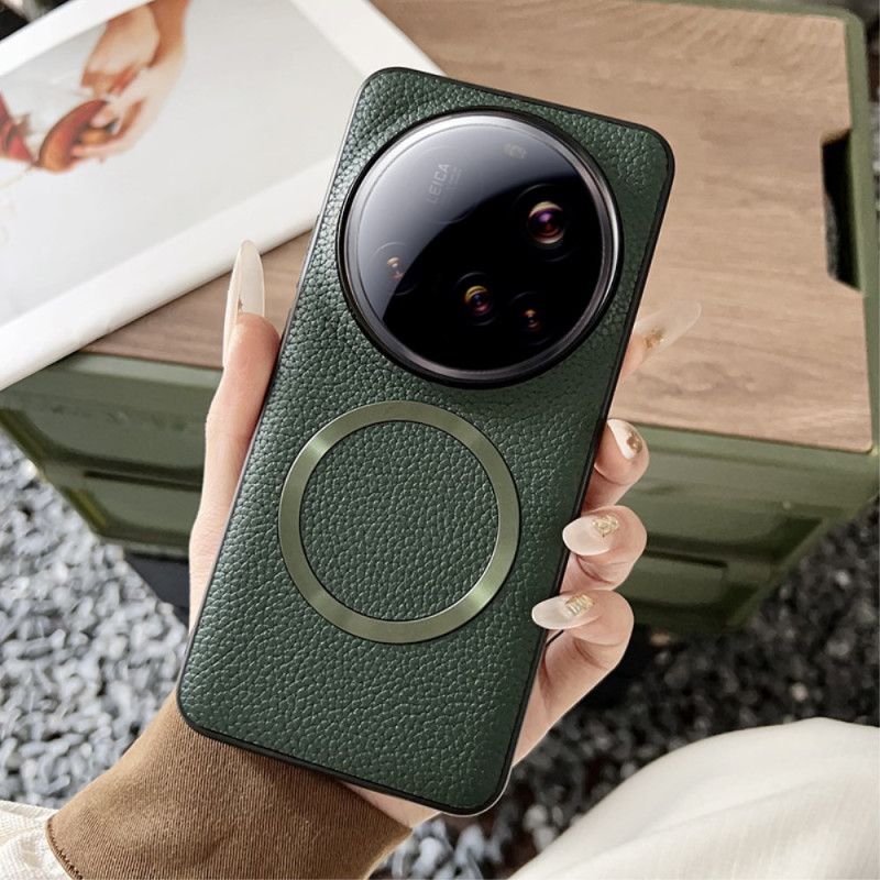 Etui Xiaomi 15 Ultra Kompatybilny Z Magsafe Lychee Leather Effect