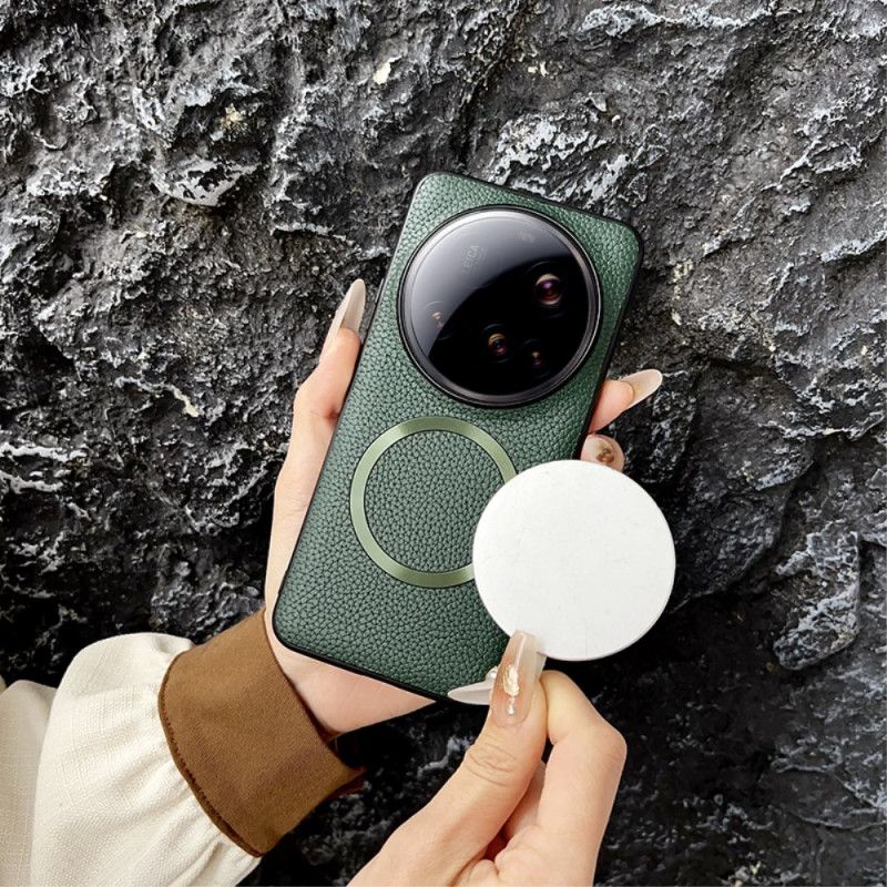 Etui Xiaomi 15 Ultra Kompatybilny Z Magsafe Lychee Leather Effect