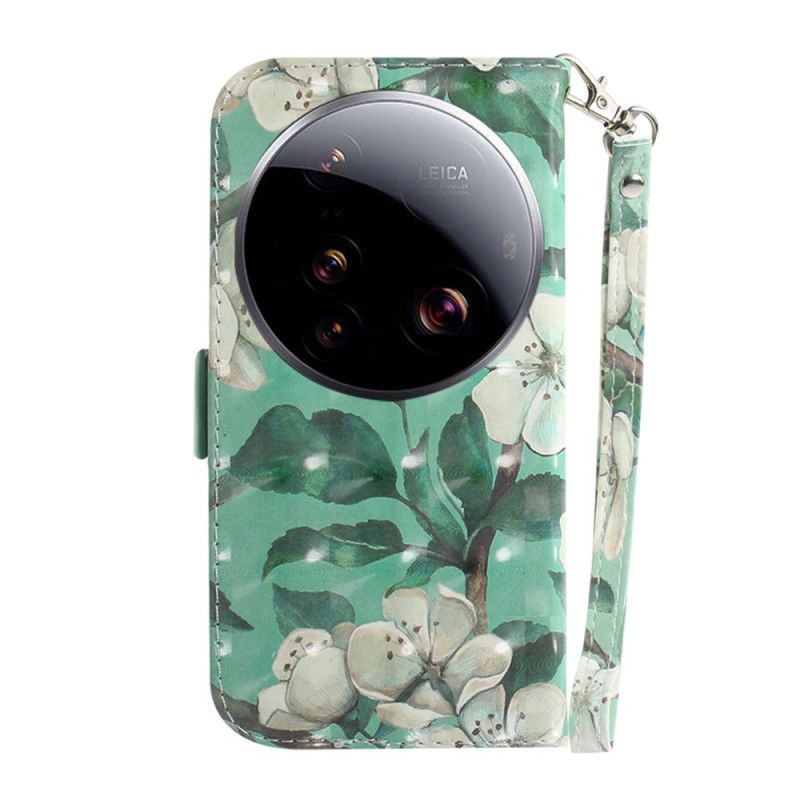 Pokrowce Xiaomi 15 Ultra Białe Kwiaty Ze Smyczką