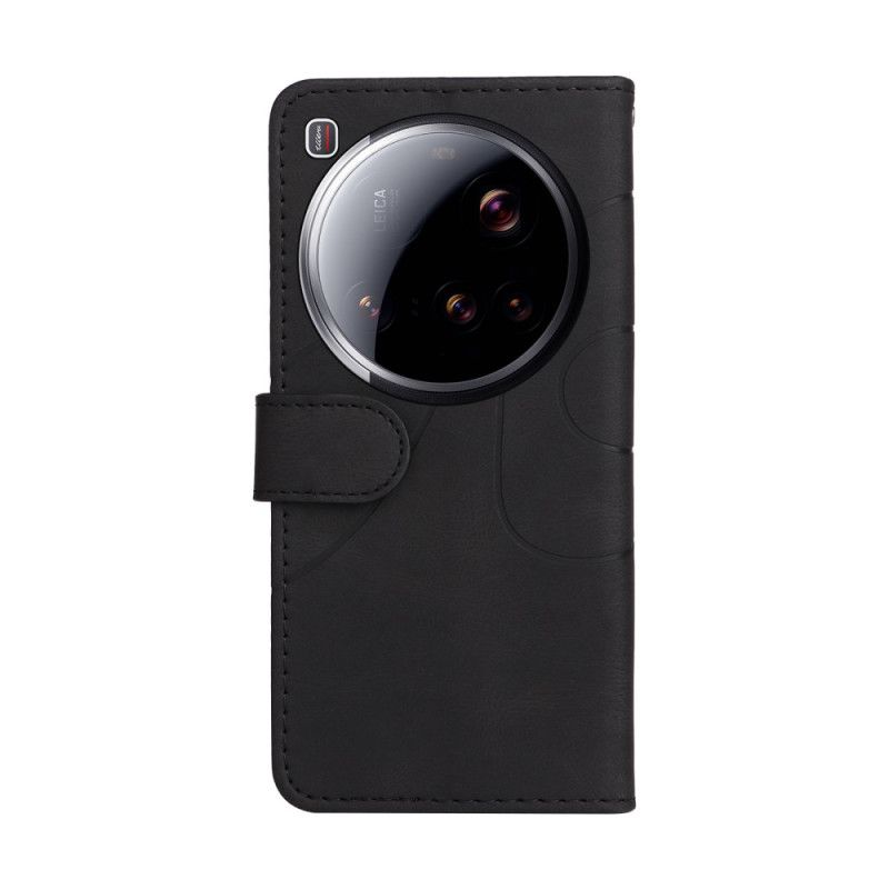 Skórzany Futerał Xiaomi 15 Ultra Etui Na Telefon Dwukolorowe Faliste Linie