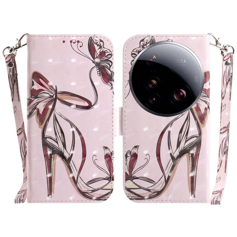 Skórzany Futerał Xiaomi 15 Ultra Etui Na Telefon Wysokie Obcasy Ze Smyczką