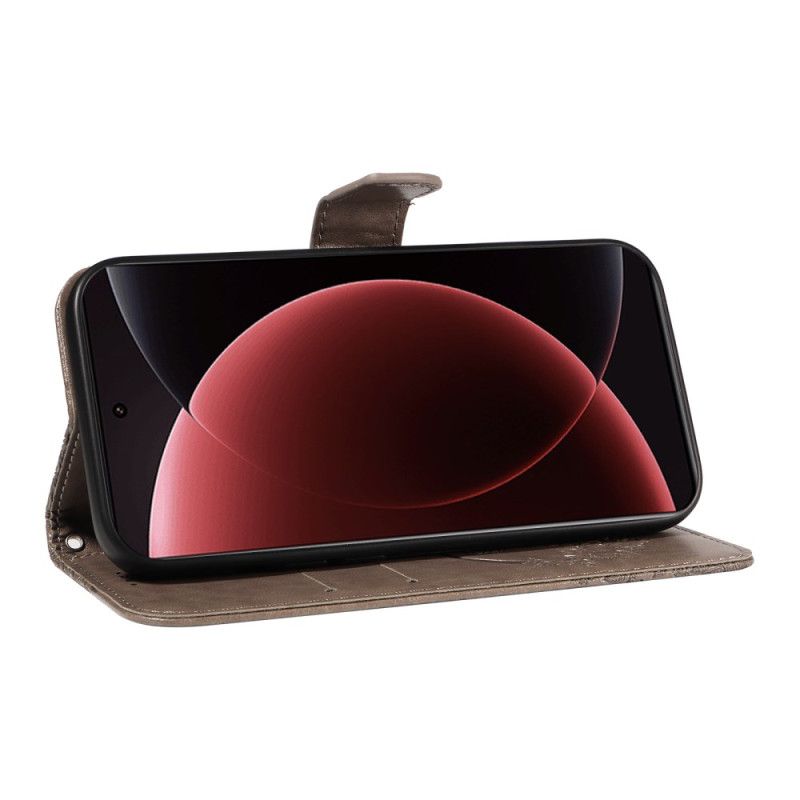 Skórzany Futerał Xiaomi 15 Ultra Etui Na Telefon Wzór Motyla