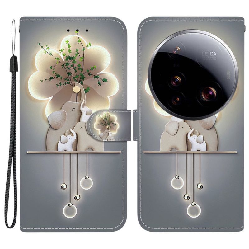 Skórzany Futerał Xiaomi 15 Ultra Etui Na Telefon Wzór Słonia