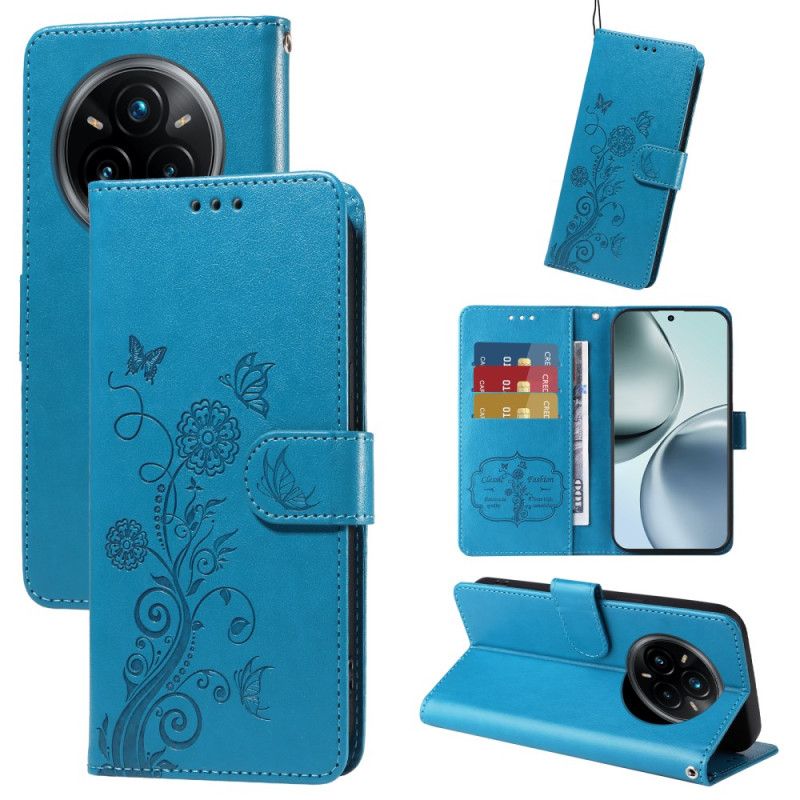 Etui Folio Do Realme 14 Pro Plus 5g Wzór Kwiatowy