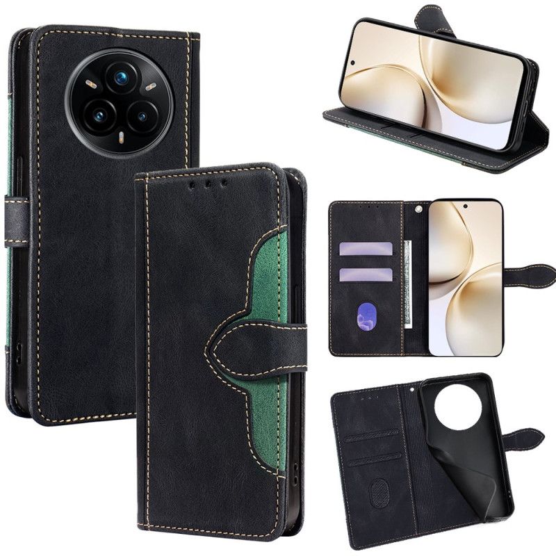 Etui Folio Realme 14 Pro Plus 5g Dwukolorowy Wzór Kwiatowy