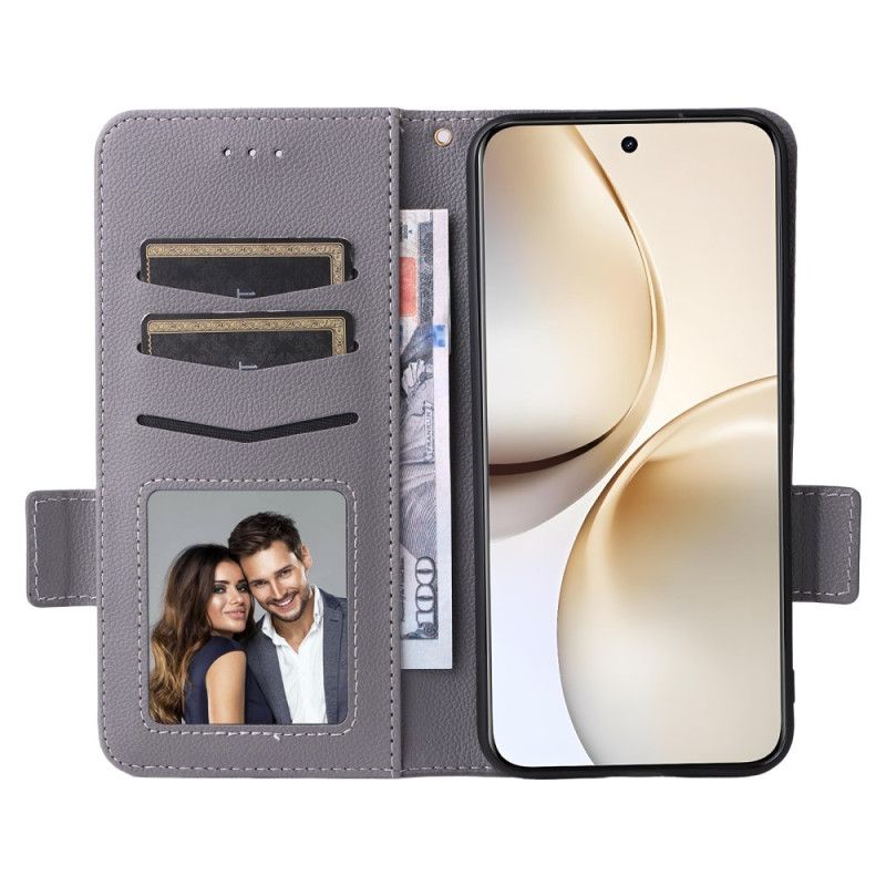 Etui Folio Realme 14 Pro Plus 5g Skóra Syntetyczna Lychee Z Paskiem