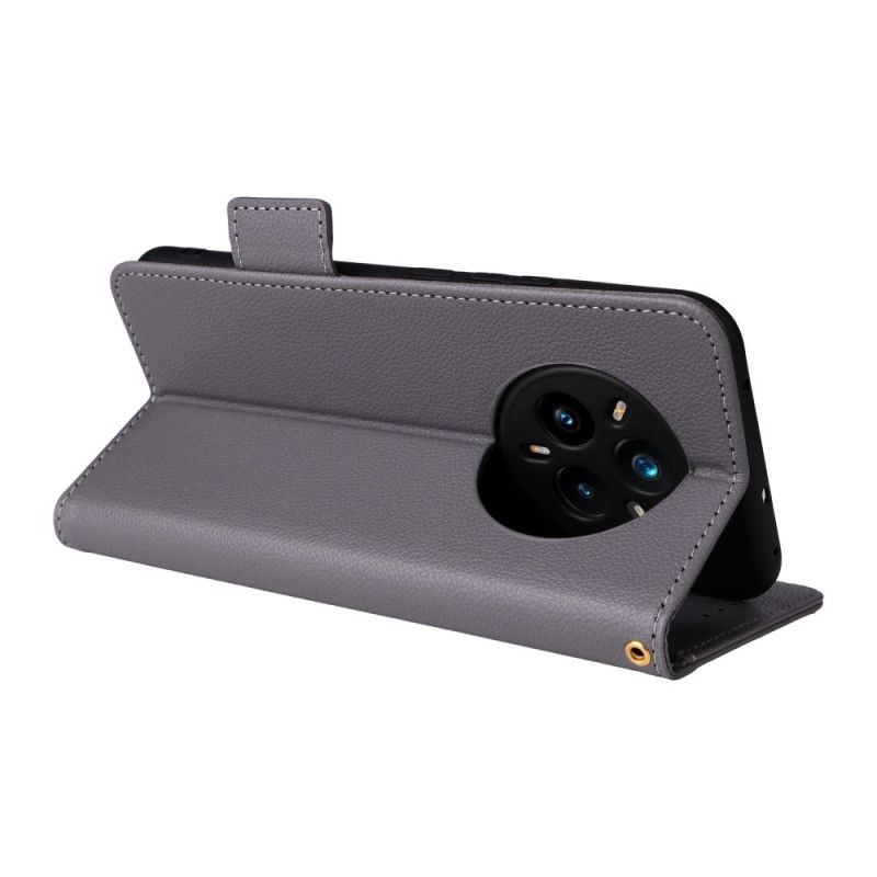 Etui Folio Realme 14 Pro Plus 5g Skóra Syntetyczna Lychee Z Paskiem