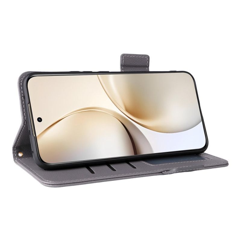 Etui Folio Realme 14 Pro Plus 5g Skóra Syntetyczna Lychee Z Paskiem