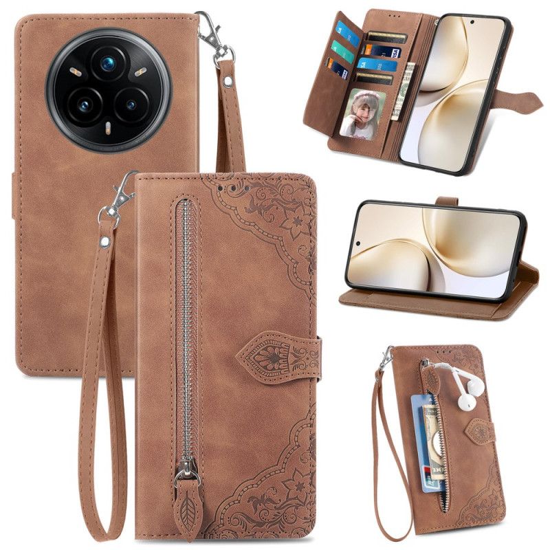 Etui Folio Realme 14 Pro Plus 5g Wzór Koronki Z Efektem Zamszu Etui Ochronne