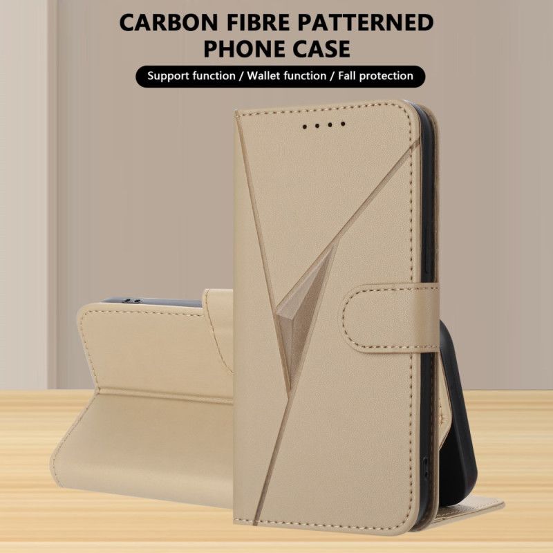 Skórzany Futerał Realme 14 Pro Plus 5g Etui Na Telefon Wzór Trójkątny