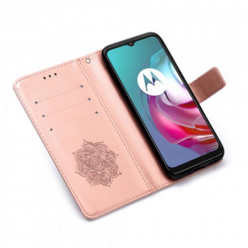 Etui Folio Do Moto G30 / G10 Łapacz Snów Z Efektem Skóry