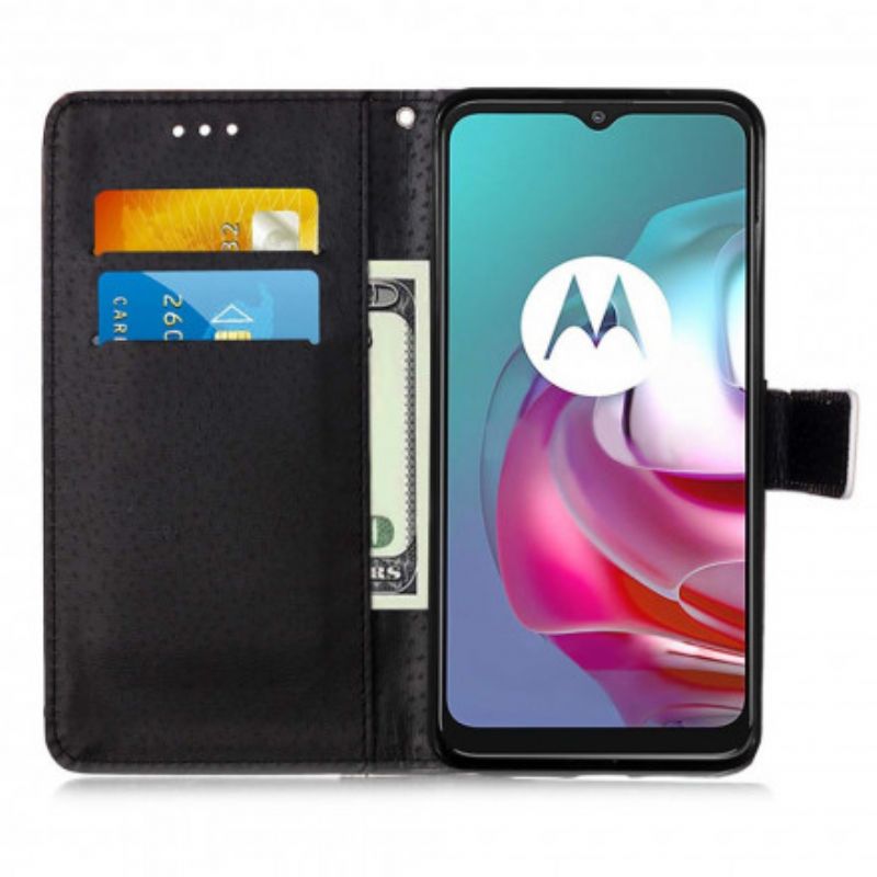 Etui Folio Do Moto G30 / G10 Nocny Tygrys