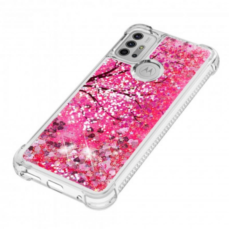 Etui Moto G30 / G10 Brokatowe Drzewo