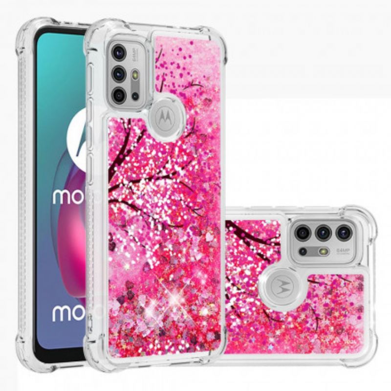 Etui Moto G30 / G10 Brokatowe Drzewo