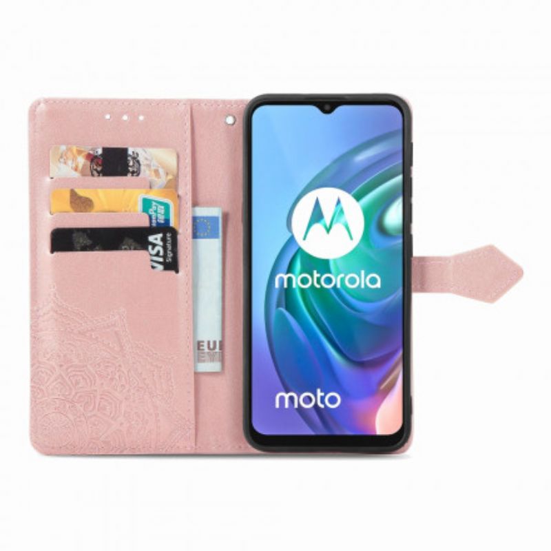 Skórzany Futerał Moto G30 / G10 Etui Na Telefon Mandala Średniowiecze