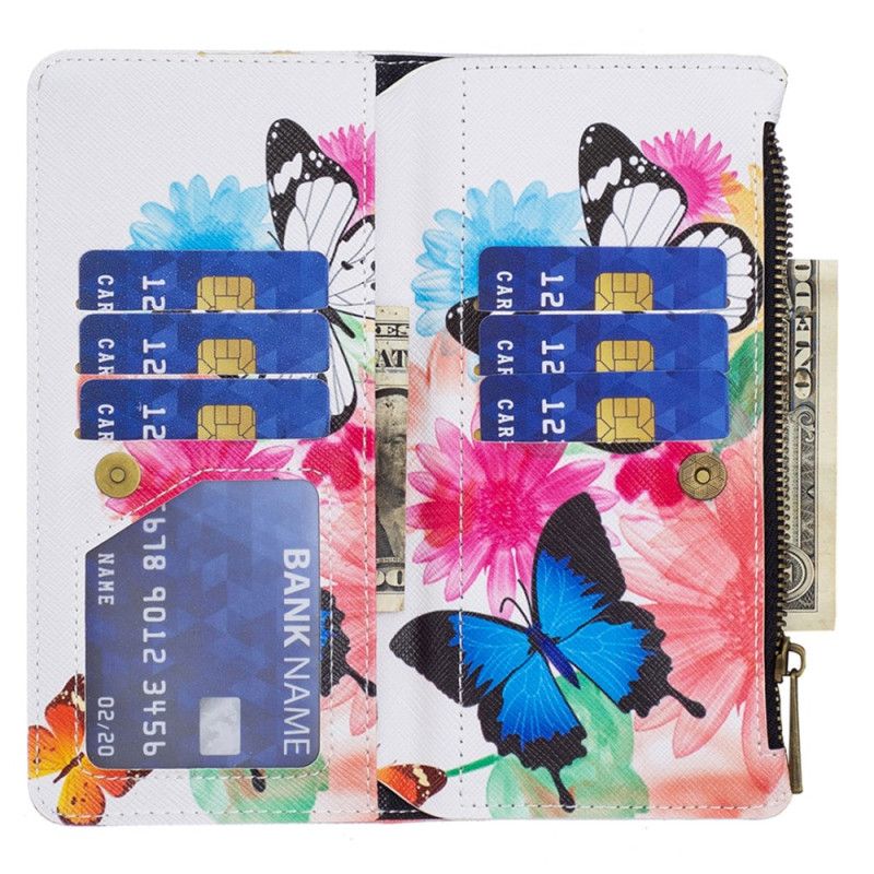 Obudowa iPhone 16 Etui Na Telefon Portfel Z Dwoma Motylami