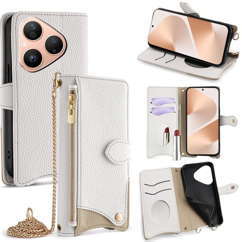 Etui Folio Huawei Pura 80 Portfel Z Łańcuszkiem