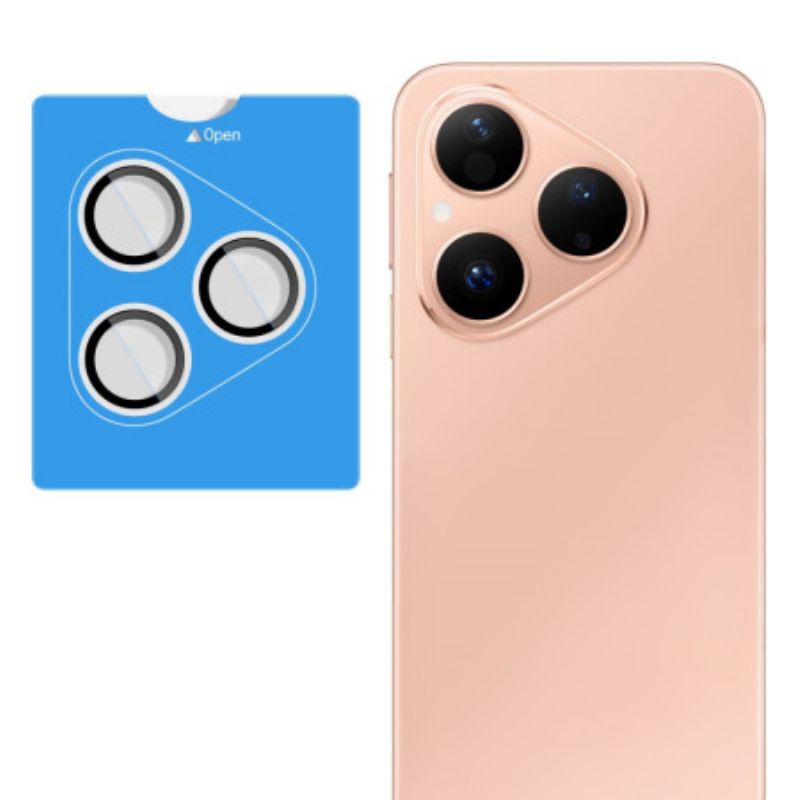 Szkło Hartowane Ochronne Na Obiektyw Do Huawei Pura 80. Samopozycjonująca Ramka (czarne Kółka)