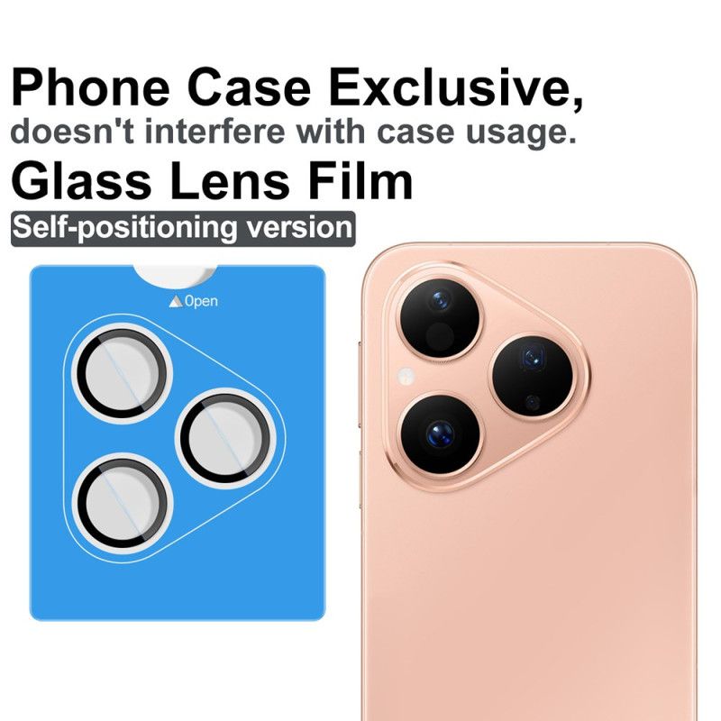 Szkło Hartowane Ochronne Na Obiektyw Do Huawei Pura 80. Samopozycjonująca Ramka (czarne Kółka)