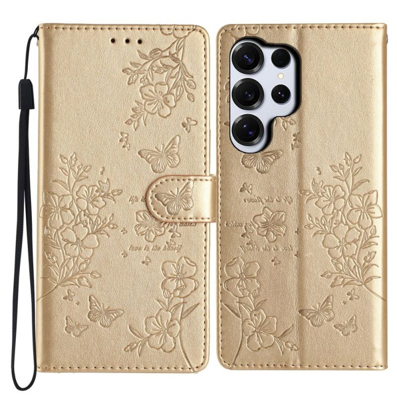 Etui Folio Samsung Galaxy S26 Ultra Motyle W Kwiaty Etui Ochronne