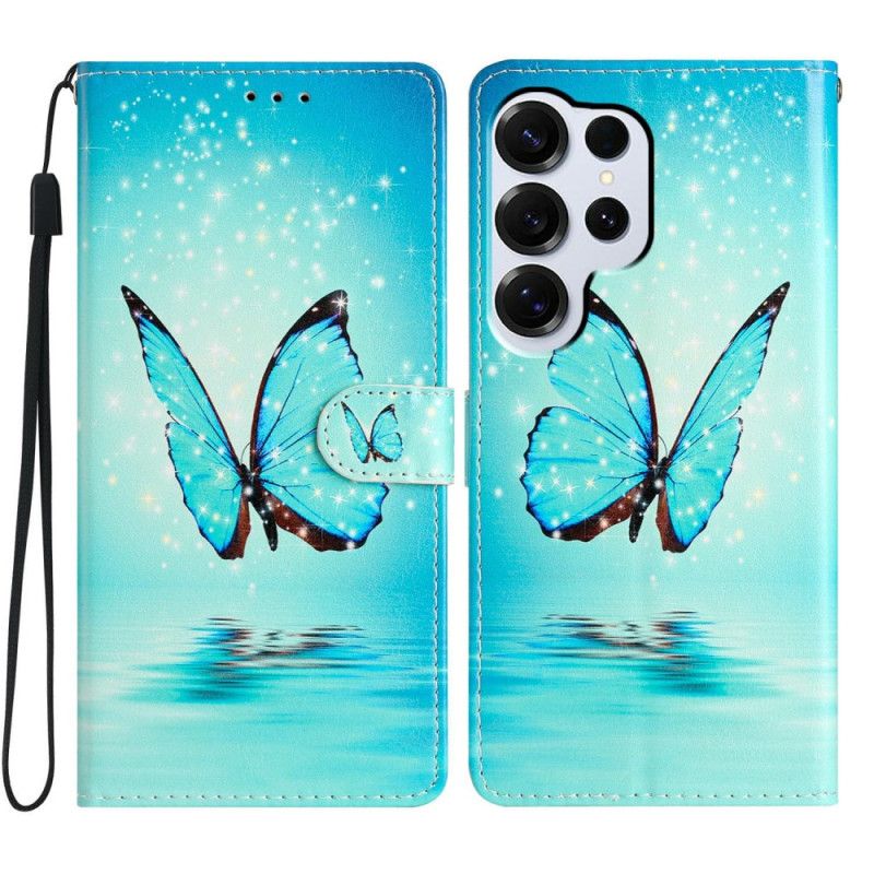 Etui Folio Samsung Galaxy S26 Ultra Niebieski Motyl Na Wodzie