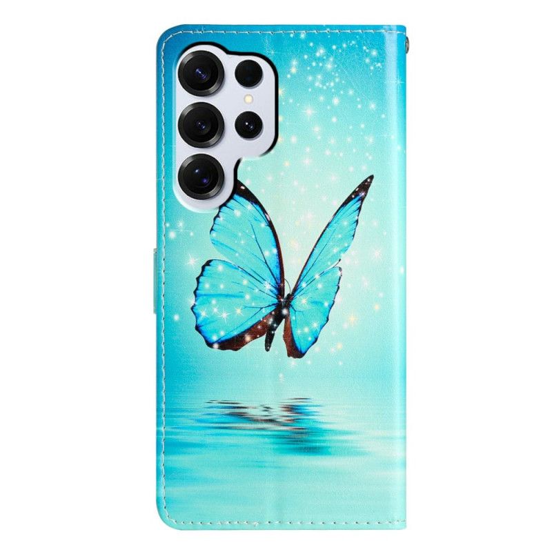 Etui Folio Samsung Galaxy S26 Ultra Niebieski Motyl Na Wodzie