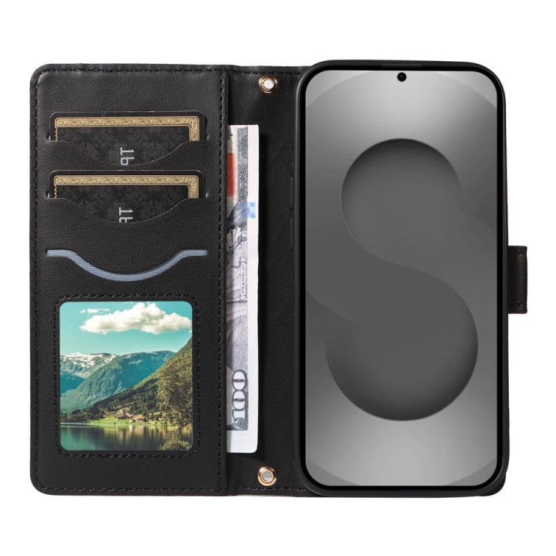 Etui Folio Samsung Galaxy S26 Ultra Pikowane Z Paskiem I Paskiem Na Ramię