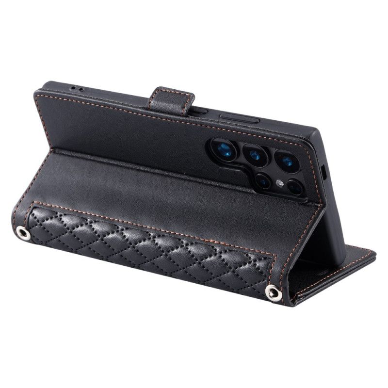 Etui Folio Samsung Galaxy S26 Ultra Pikowany Z Paskiem Etui Ochronne