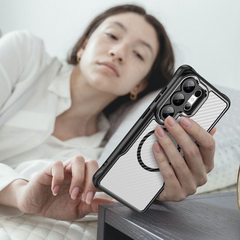 Etui Samsung Galaxy S26 Ultra Hybrydowa Ochrona Magsafe Tekstura Włókna Węglowego