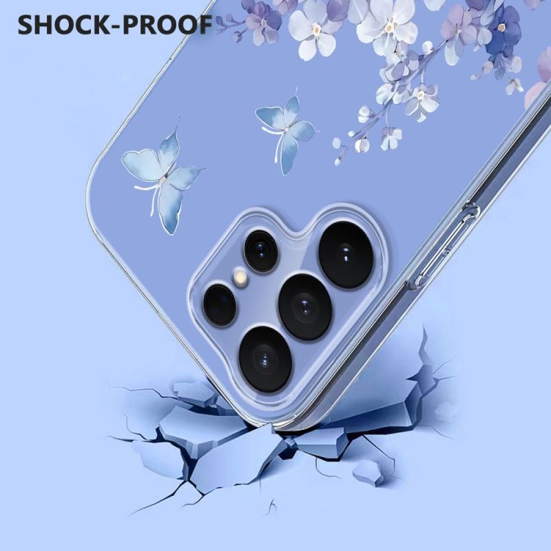 Etui Samsung Galaxy S26 Ultra Motyle I Kwiaty Etui Ochronne