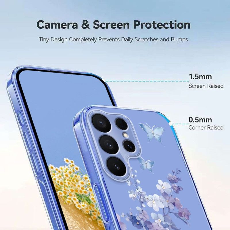 Etui Samsung Galaxy S26 Ultra Motyle I Kwiaty Etui Ochronne