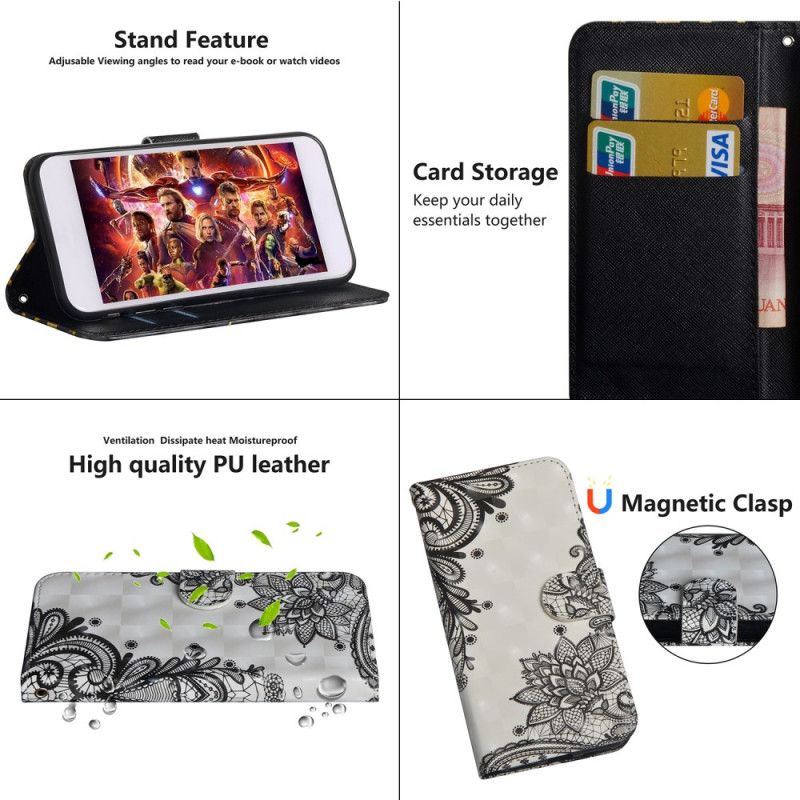 Etui Folio Samsung Galaxy Note 10 Plus Elegancka Koronka Etui Ochronne