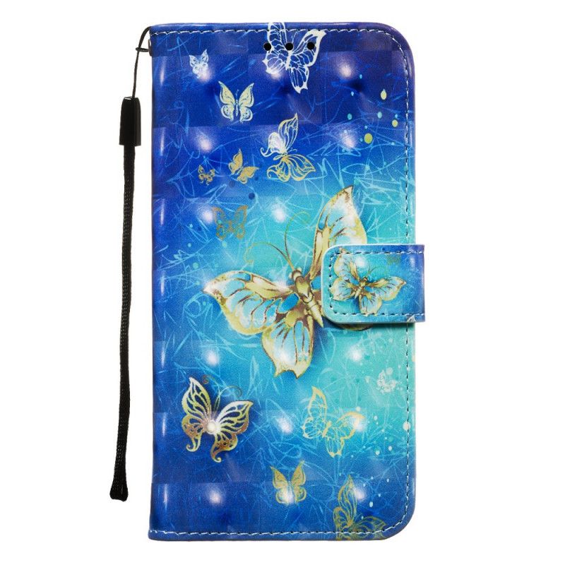 Etui Folio Samsung Galaxy Note 10 Plus Złote Motyle Stringi Etui Ochronne