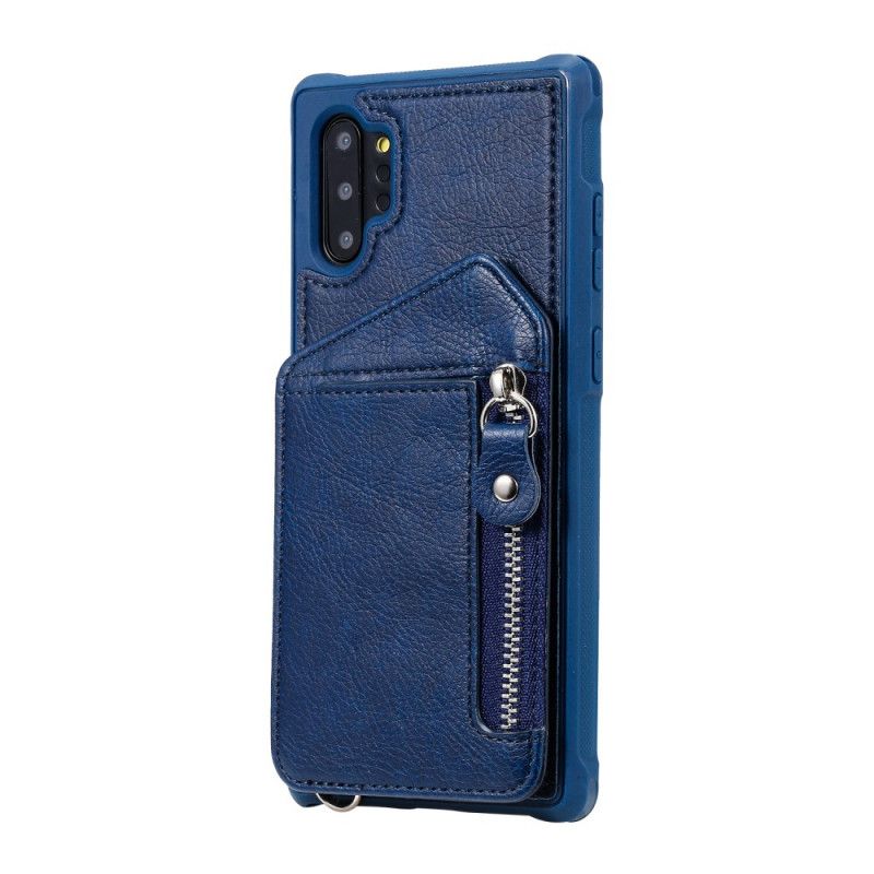 Etui Samsung Galaxy Note 10 Plus Ciemnoniebieski Portfel Na Zamek Etui Ochronne