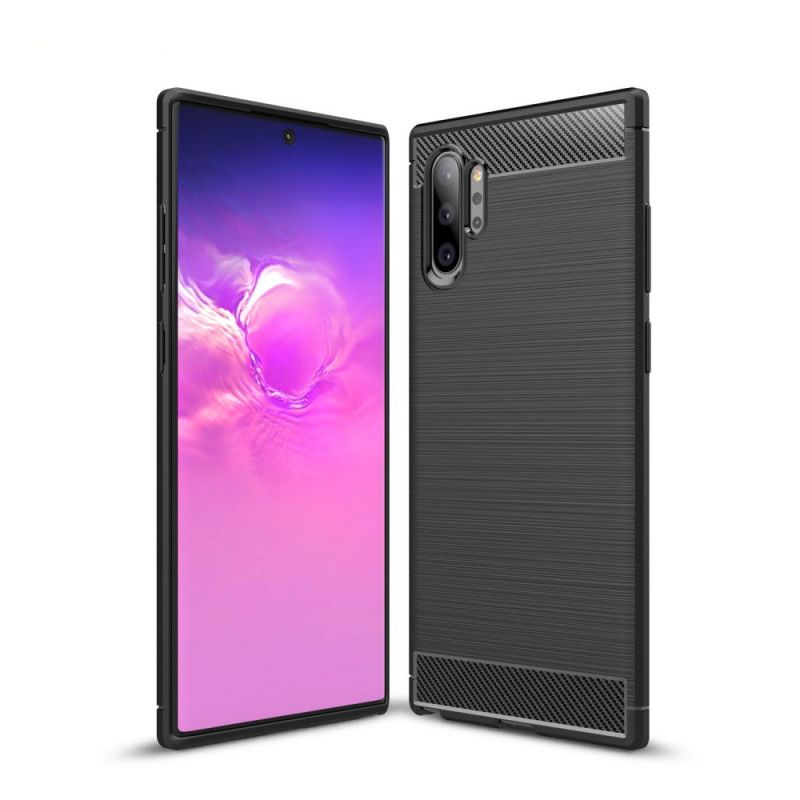 Etui Samsung Galaxy Note 10 Plus Granatowy Czarny Szczotkowane Włókno Węglowe Etui Ochronne