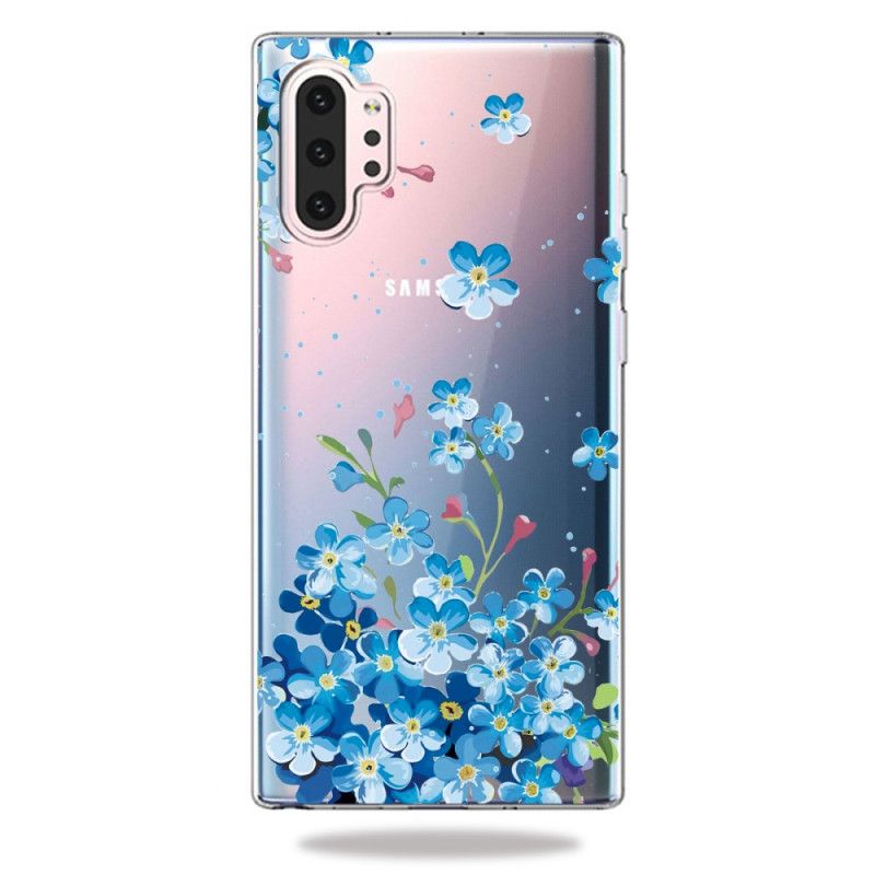 Etui Samsung Galaxy Note 10 Plus Niebieskie Kwiaty Etui Ochronne