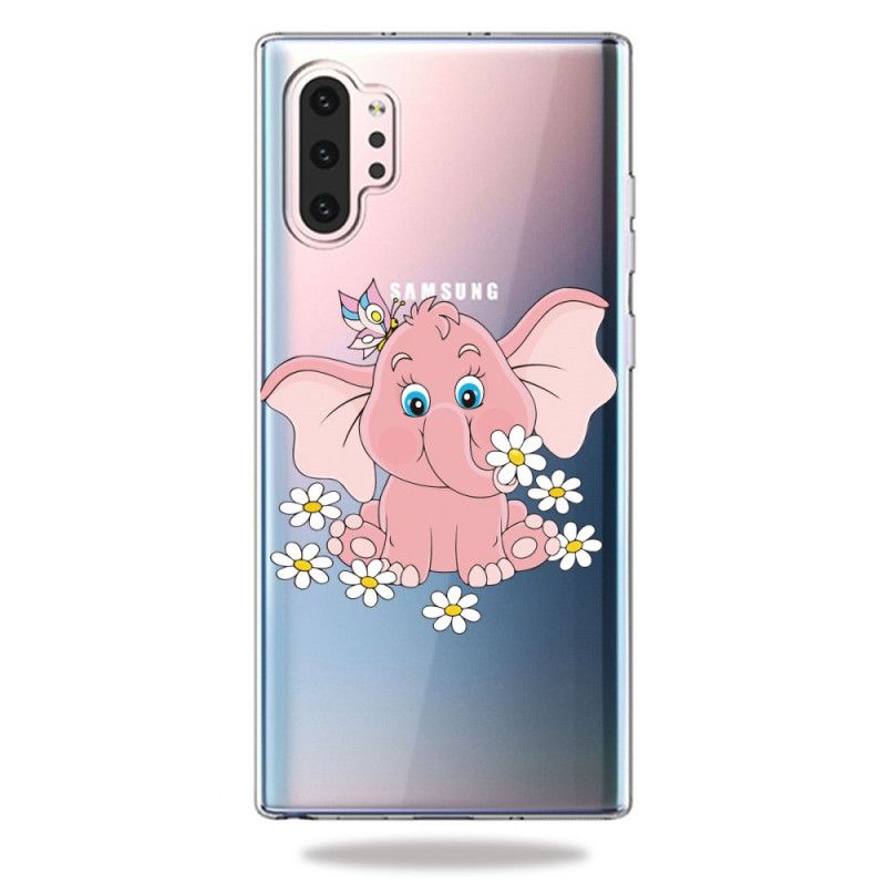 Etui Samsung Galaxy Note 10 Plus Przezroczysty Różowy Słoń